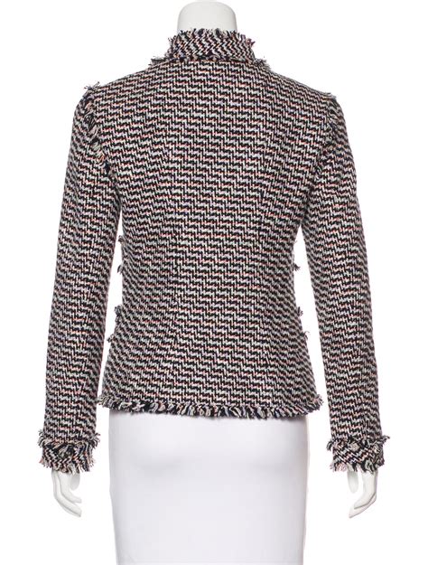 chanel tweed frayed jacket|chanel tweed jacket price.